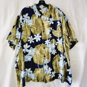 Island Outfitters Men XL Tropical Hawiian Floral Print Causal Summer Shirt